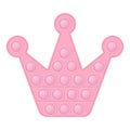 Pop it a fashionable silicon toy for fidgets. Addictive anti-stress crown toy in pastel pink color. Bubble sensory