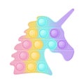 Pop it a fashionable silicon toy for fidgets. Addictive anti-stress unicorn toy in pastel colors. Bubble sensory Royalty Free Stock Photo