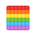 Pop it fidget. Square shaped antistress children game. Trendy sensory plaything. Colorful hand toy with push bubbles