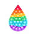 Pop it Fidget Toy is a Trending Play for Little Children. Isolated Water Rainbow Drop. Fun and Relax for Baby and Kid. Cartoon Royalty Free Stock Photo