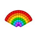 Pop it fidget, Trendy antistress sensory toy isolated on white background. Rainbow shape antistress children game