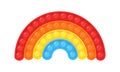 Pop it fidget. Trendy sensory plaything. Rainbow shaped antistress children game. Colorful hand toy with push bubbles