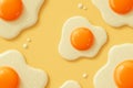 Pop Fried Egg Pattern Background.Bright Yellow Illustration with Fried Eggs.AI-generated Royalty Free Stock Photo