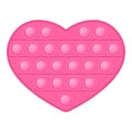 Pop it fuchsia pink heart for a Valentines day as a fashionable silicon fidget toy. Addictive anti-stress cute toy in