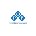POP letter logo design on WHITE background. POP creative initials letter logo concept. Royalty Free Stock Photo