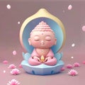 Pop mart baby buddha with lovely starry sky generative AI