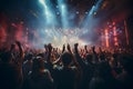 Pop music concert with large amount of crowds Royalty Free Stock Photo