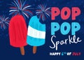 Pop Pop Sparkle Fourth of July Popsicles Royalty Free Stock Photo