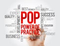 POP - Power Of Practice word cloud, business concept background Royalty Free Stock Photo