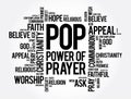 POP - Power Of Prayer word cloud, concept background