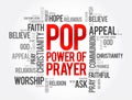 POP - Power Of Prayer word cloud, concept background