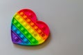 Pop it, A relaxing rainbow-colored toy for Tapping heart-shaped bubbles with your fingers