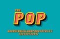 Pop Retro font set collection, letters and numbers symbol. Vector Royalty Free Stock Photo