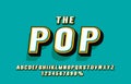 Pop Retro font set collection, letters and numbers symbol. Vector Royalty Free Stock Photo