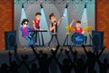 Pop rock concert flat vector illustration