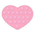 Pop it soft pink heart for a Valentines day as a fashionable silicon fidget toy. Addictive anti-stress cute toy in