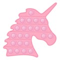 Pop it soft pink unicorn for a Valentines day as a fashionable silicon fidget toy. Addictive anti-stress cute toy in