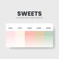 Sweets color scheme. Color Trends combinations and palette guide.