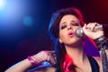 Pop star singing on stage Royalty Free Stock Photo