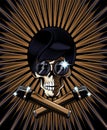 Pop star skull vector illustration