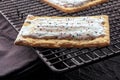 Pop tart on a baking rack. A poptart with icing Royalty Free Stock Photo