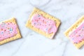 Pop tarts, strawberry toaster pastry, shot from the top Royalty Free Stock Photo