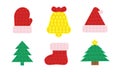 Pop it toy fidget set. Hat, tree, mitten, sock Royalty Free Stock Photo