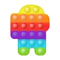 Pop it a trendy rainbow silicon toy for fidgets. Addictive anti-stress astronaut toy in bright colors. Bubble sensory