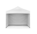 Pop-up canopy tent, vector mockup. Exhibition outdoor show pavilion, mock-up. White event marquee, template for design Royalty Free Stock Photo