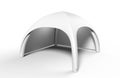 Pop Up Dome Spider Inflatable Advertising Arch White Blank Tent. 3d render illustration.