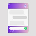 A pop-up online window to help the user. The messenger window. Chat bot for communication in the mobile smartphone app