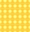 Pop-it viral fidget toy yellow seamless pattern, vector