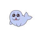 Cartoon cute baby seal animal simple vector illustration