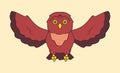 Cartoon cute flying owl bird vector illustration