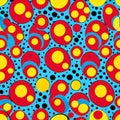 Popart explosion background amoeba circle red yellow blue