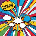 Popart explosion background speech bubble abstract wow