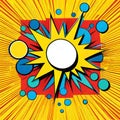 Popart explosion background speech bubble sun ray geometric