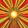 Popart explosion background speech bubble yellow sunlight rays