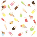 Popsicle and ice cream scatter Royalty Free Stock Photo