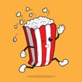 Cute popcorn mascot vector design