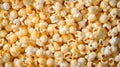 Popcorn background. Top view. Popcorn texture. Royalty Free Stock Photo