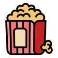 Popcorn bag icon, outline style Royalty Free Stock Photo