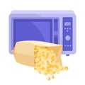 Popcorn in a bag before the microwave. Vector flat illustration