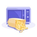 Popcorn in a bag before the microwave. Vector flat illustration. White background