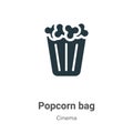 Popcorn bag vector icon on white background. Flat vector popcorn bag icon symbol sign from modern cinema collection for mobile