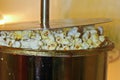 Popcorn being popped in a kettle