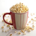 Popcorn big mug 3D modeling PSD file Royalty Free Stock Photo