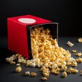 popcorn in a black red stripes box on white background Royalty Free Stock Photo