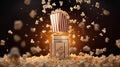 popcorn box with flying popcorn, AI Generated Royalty Free Stock Photo