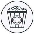 Popcorn bucket icon illustration inside a circle Royalty Free Stock Photo